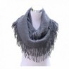 Lucky Leaf Women Winter Thick Knitted Woolen Yarn Infinity Scarf Circle Loop Scarves - Grey 1 - CW185ERKKMY