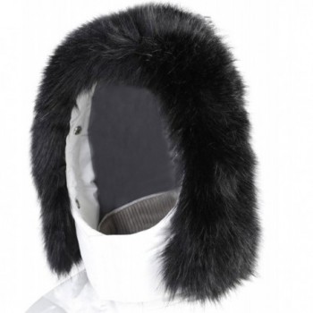 Vogueearth 2 Material Choose Hood Trim Scarf Ski Collar Coat - Faux Black - C6185253996