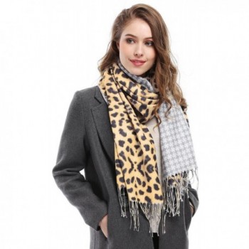 Bienvenu Houndstooth Leopard Pattern Scarves