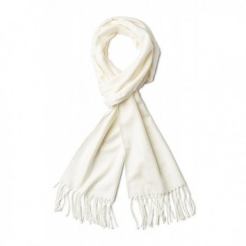 Veronz Super Soft Luxurious Rich Solid Colors Cashmere Feel Winter Scarf - White - C212N4XIS82