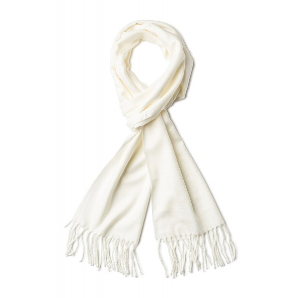 Veronz Super Soft Luxurious Rich Solid Colors Cashmere Feel Winter Scarf - White - C212N4XIS82