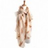 Womens Fun Cute Cartoon Fox Pattern Scarf Wrap Lightweight Soft Sheer Scarves - Beige - CM12NTIQ3JL