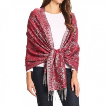 Sakkas 1778 Reversible Brocade Burgundy in Cold Weather Scarves & Wraps