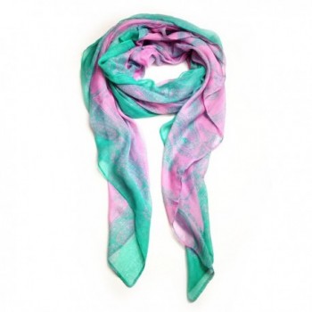 Paskmlna Women's Lightweight Paisley Printed Soft Large Wrap Scarves - 7721-green Pink - CD126VJPPEL