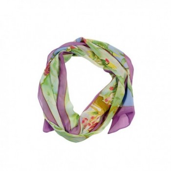 TexereSilk Women's 100% Silk Georgette Scarf - Beautiful Gift Ideas AS0053 - Multicolored - CQ11270ZR6F