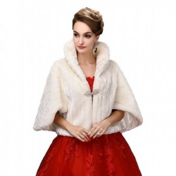 SK Studio Warm Faux Fur Wedding Shawl Perfect for Wedding/party/show - White - CT12NDUISOO