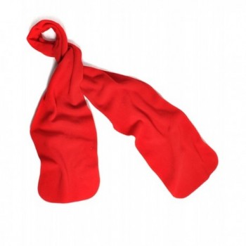 Solid Color 100% Polyester Fleece Unisex Winter Scarf - Red - CU11BBEL983