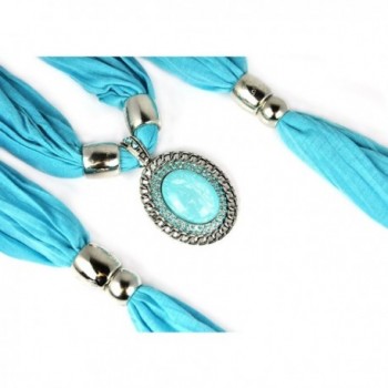 Personalized Oval Shaped Glass Stone Pendant Jewelry Scarves- Nl-1806 - NL-1806B-sky blue - C211DYLUI8X