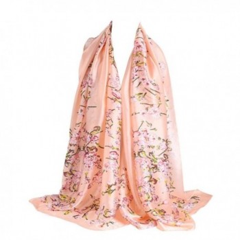 Deamyth Women Chiffon Scarf Flowers Printing Long Shawl Wrap Headscarf - Beige - CU12O4SO1O4