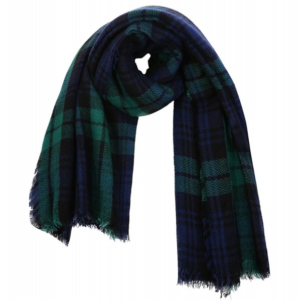 Zuozee Scottish Pashmina Christmas Pictures - Navy & Green - C4186G882T2