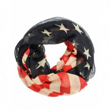 Vintage Stars and Stripes American Patriotic Flag Infinity Scarf Red White Blue - Red White and Blue - CB11N0Q2R13