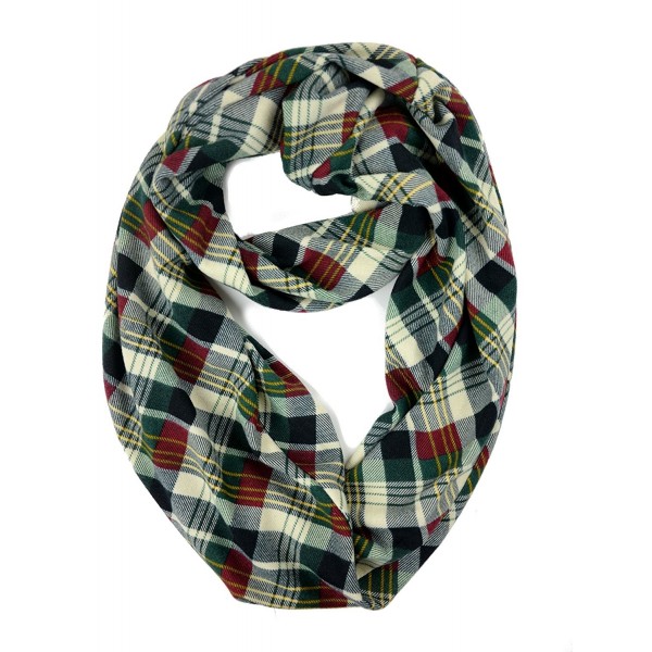 Plum Feathers Bright Colors Big Plaid Infinity Scarf - Green/Burgundy Mixed Plaid - CP12N1GYUMO Plum Feathers Bright Colors Big Plaid Infinity Scarf - Green/Burgundy Mixed Plaid - CP12N1GYUMO