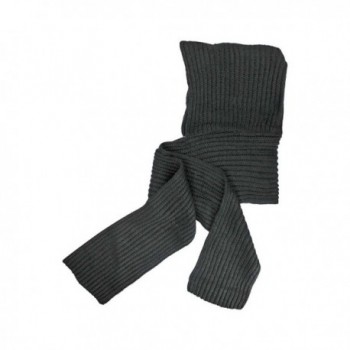 Black Winter Knit Hooded Scarf