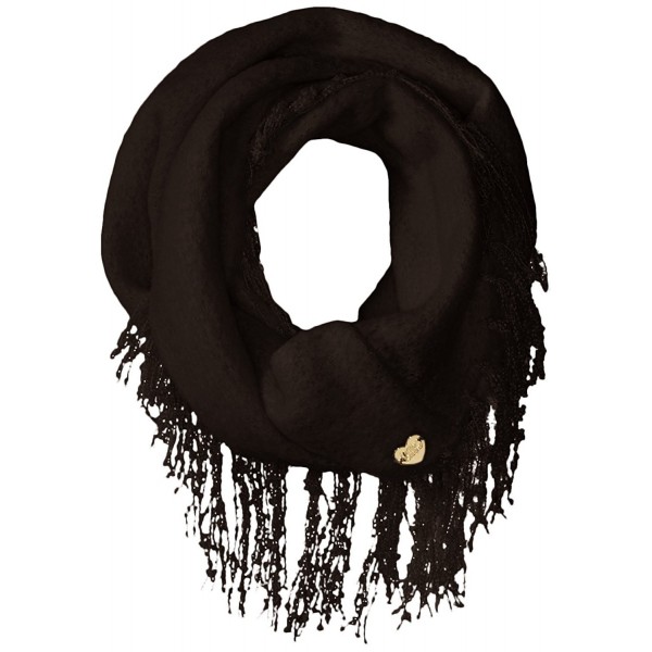 Betsey Johnson Women's Knit Fuzzy Brushed Infinity Scarf - Black - C8121M1FF5H