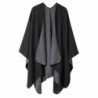 Urban CoCo Women's Color Block Shawl Wrap Open Front Poncho Cape - Black-series 7 - CR1859CUIDN