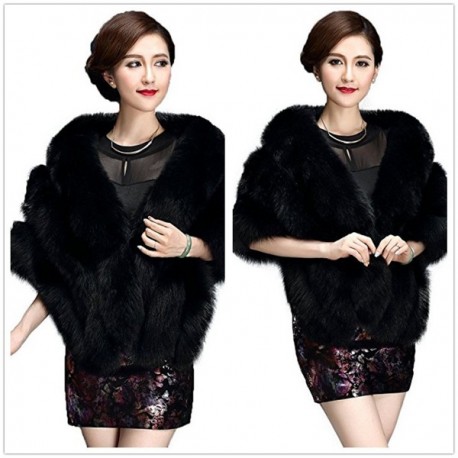 Women's Faux Fur Shawl Stole Wrap Cape Scarf Perfect for Wedding-Party ...
