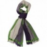 Woolberry Warm Wool Scarf Grey/Green 100% Natural Fibers Shawl Stole Wrap Soft on Skin Women - CL186IORT5W