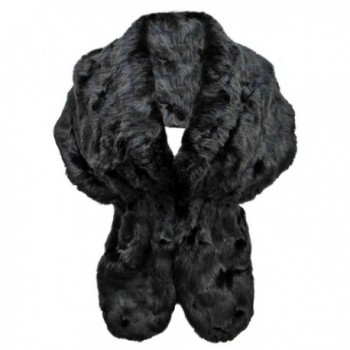 Black Faux Fur Stole Shawl Wrap For Women - CX115GKI8IR
