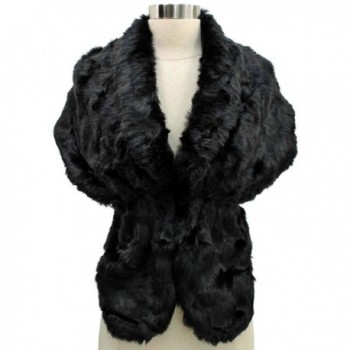 Black Faux Stole Shawl Women in Wraps & Pashminas