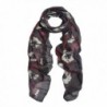 Elegant Viscose Artistic Plum Blossom Floral Print Fashion Scarf Wrap - Black - CJ12LR8UX2F