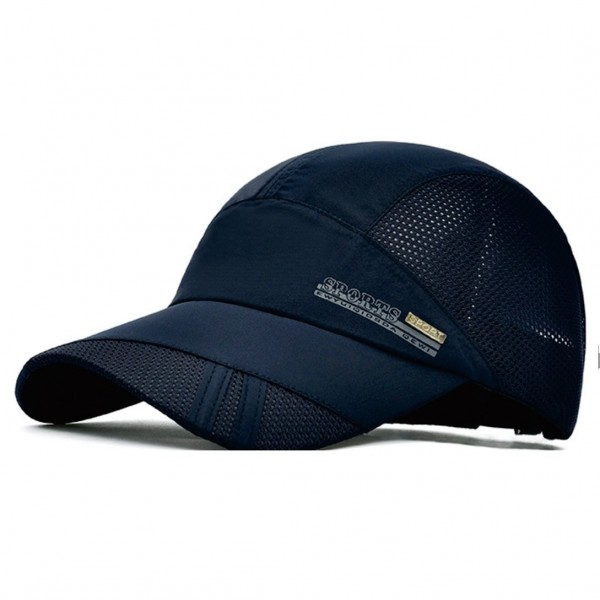 GADIEMENSS Quick Dry Sports Hat Lightweight Breathable Soft Outdoor Running Cap - Navy - C212HH893WZ