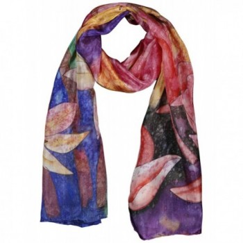 Invisible World Women's 100% Silk Hand Painted Rectangular Scarf DayLilies - CN11L7QIODN