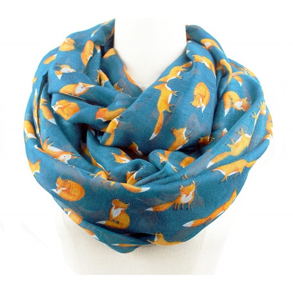 Euter Women Soft Scarf Foxes Print Pattern Scarves Shawl Wrap Gift for Her - Infinity Dark Green - CJ187Z4NT6M