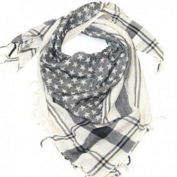 Lovarzi Star Scarf for Women and Men - Try trendy cotton star square scarves - Black & White - CU116KA8HFP