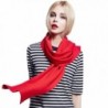 MUNI Winter Cashmere Wool Women Scarf Warm Fashionable Solid Shawl- in an Elegant Gift Envelope Box - Red - CJ12N6IHDAZ