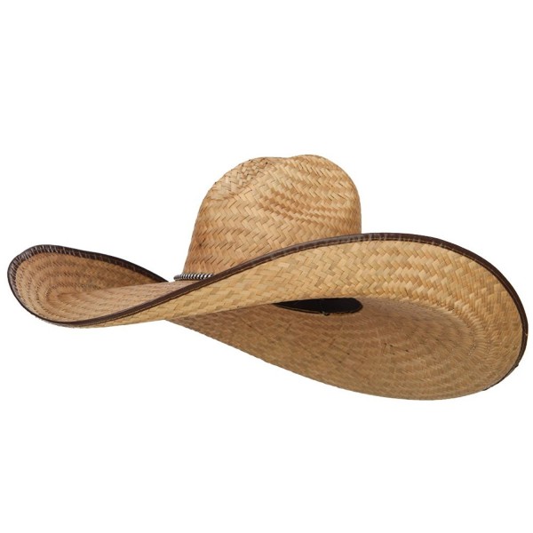 7 Inch Brim Light Straw Hat - Brown - CZ1857OSGZO