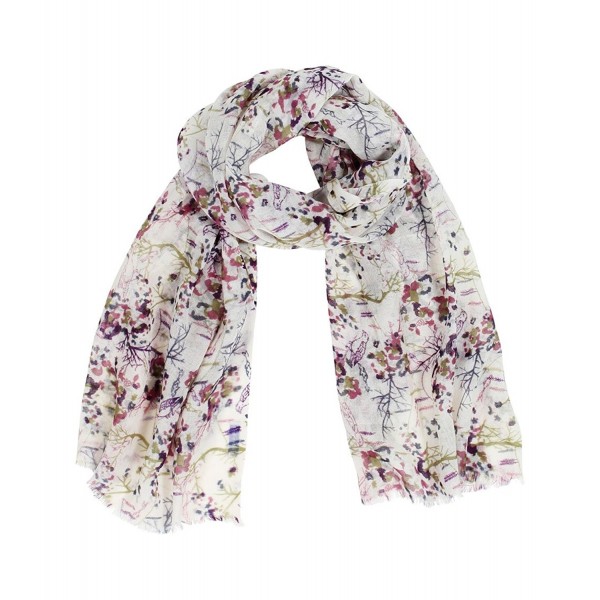 Anika Dali Women's Magical Woodland Delicate Floral Scarf- Soft Natural Wool - C011G30XCVR