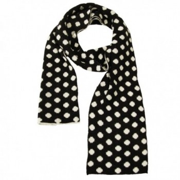 Couver Womens Ladies Dots Long Warm Winter Reversible Scarves - Black / White - CO11TBB91ND