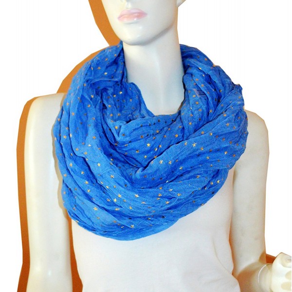 SCARF_TRADINGINC Light Weight All Season Star Gliding Infinity Scarf - Blue - CY11F51KBV9