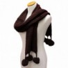 Brown Long Winter Scarf Pom Poms