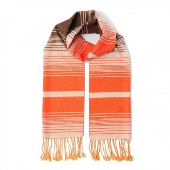 CUDDLE DREAMS Scarves Brushed CLEARANCE - Multi Stripe Orange- Lightly Brushed - CN187KHS430