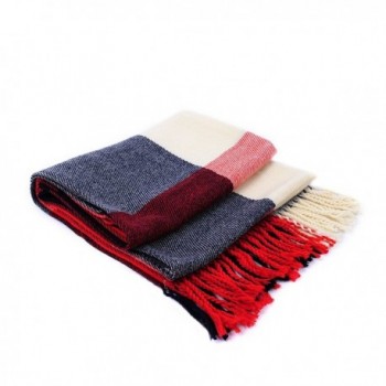 HUAN XUN Blanket Scarf Shawl Cape Poncho Knit Sweater with Tassels Multi Styles - Shawl & Plaid - Red & Black - CO11O3J6LKJ