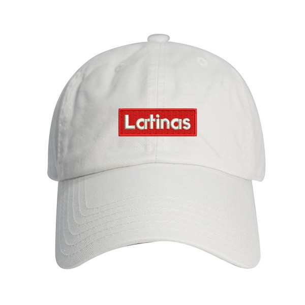 Latinas Dad Hat Cotton Baseball Cap Polo Style Low Profile 12 Colors - White - C218662U53N