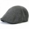 ililily Soft cotton Newsboy Flat Cap ivy stretch Driver Hunting Hat - Dark Grey - CX1102EWK09