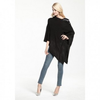 Vankerful Cashmere Asymmetric Pullover DFS087Black in Fashion Scarves