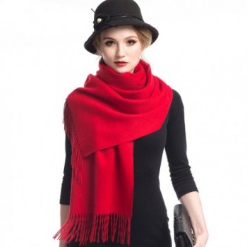 Women's 100% Merino Virgin Wool Large Scarf - Soft Warm Solid Cashmere ...