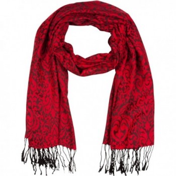 Sakkas Damask Pashmina Scarf / Stole / Wrap / Shawl - Scarlet Red - C611JHIMRGN