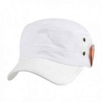 TNC Mens Vintage Washing Military Cap- White One Size - C5128BAWKJF