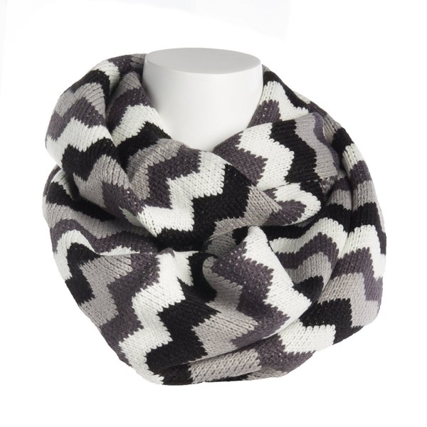 Tickled Pink Women's Oversized Zig Zag Infinity Scarf Soft Warm Winter Lightweight Shawl Wrap - Black & White - CJ186AI6OC4