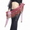 UPRIVER GALLERY Chiffon Ringing Coin Leopard Belly Dance Hip Scarf Waist Belt - Red - CQ1295Z7V4F