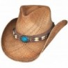 Montecarlo Bullhide Hats Forbidden Treasure Western Raffia Straw Cowboy Hat - C411KW59AO1