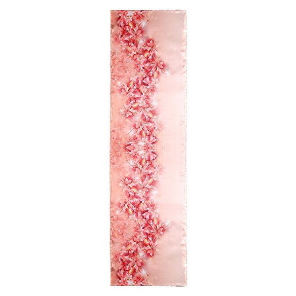 Aqueena Women's Printing 100% Silk Long Scarf Shawl - The Flower Blooming - C8182A4NM52