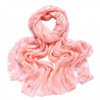 NOVAWO Women Girls Luxurious Long Silk Pashmina Shawl Wrap Stole - Pink - CH11NKARJ0H
