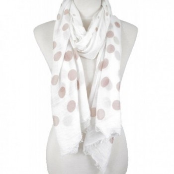 Polka Dot Scarf with Raw Edge scarf- summer scarf- peach scarf - Tan - CX18220RI63