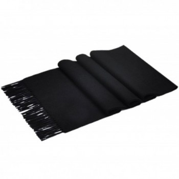 NOVAWO Super Soft Cashmere Wool Scarf for Men Women- 70"x12" (8 Colors) - Black - C011OTV3D07