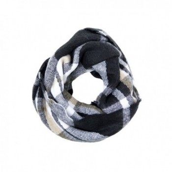 NioBe Soft Classic Plaid and Various Pattern Infinity Scarf - Black Plaid Multicolor - CO187K67WAN